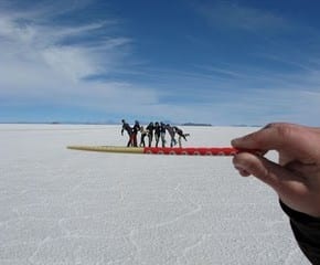 chopsticks salar de uyuni optical illusion