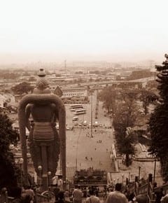 batu caves in sepia