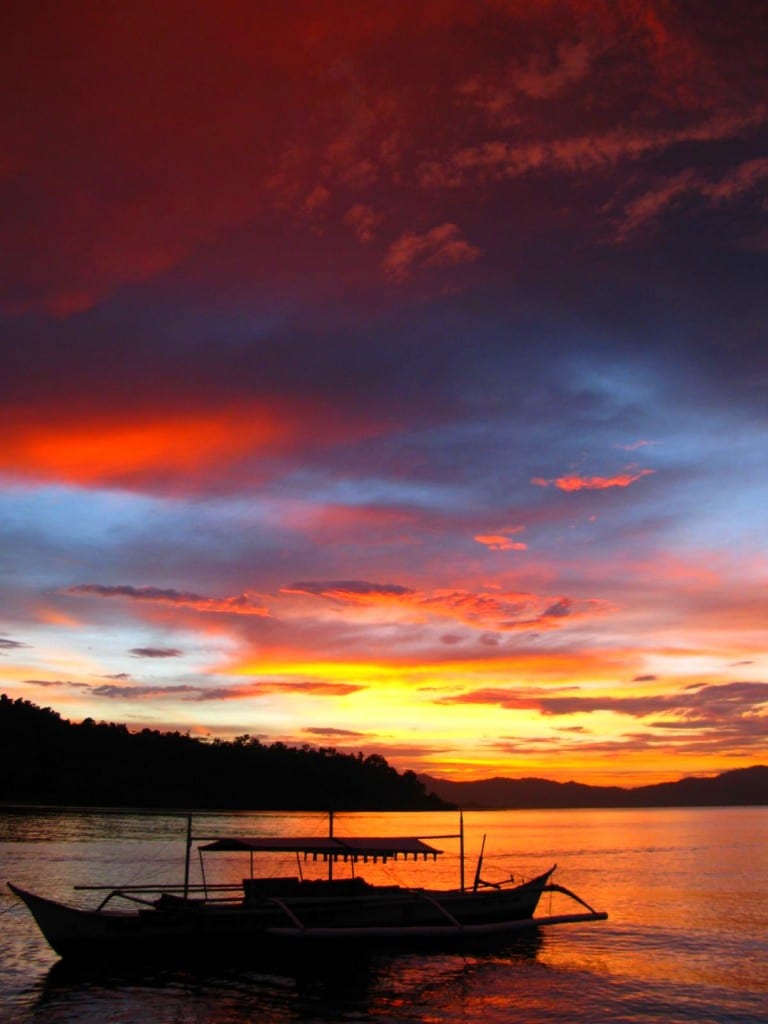 Sunset on Port Barton Palawan Philippines