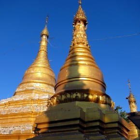 Shadow of a zedi from atop Mandalay Hill