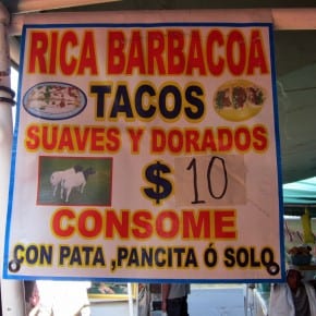 Tacos in the market in Polanco, Mexico city