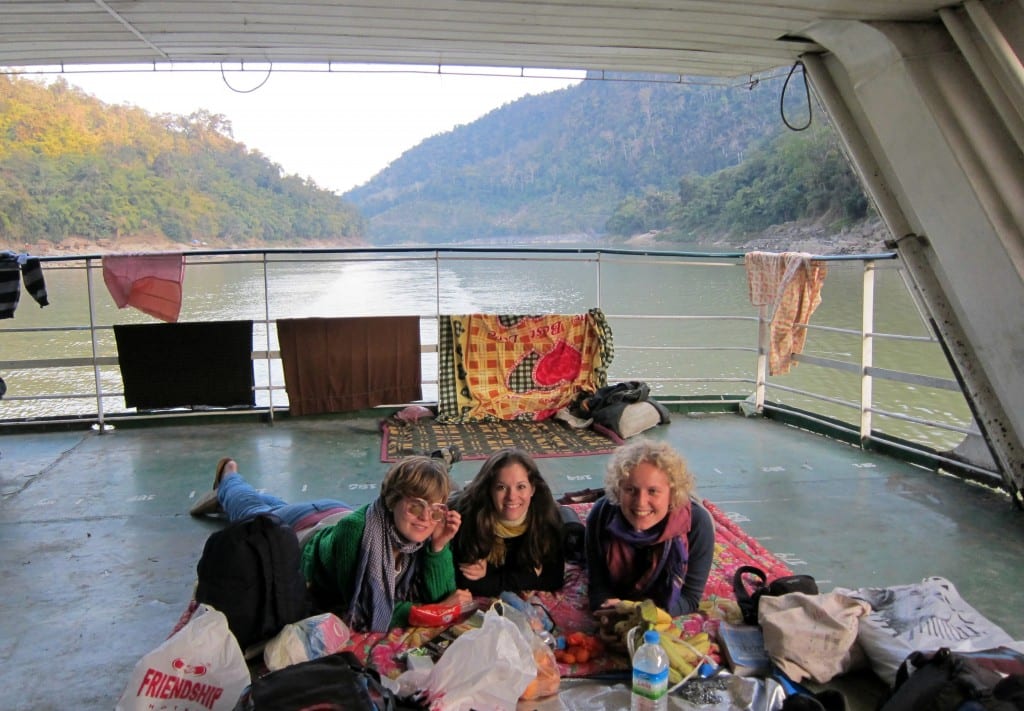 Me and the Swiss Misses hanging out on the boat