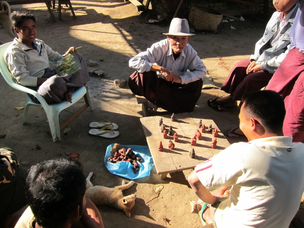 Board game in Katha, Burma Board game in Katha, Burma
