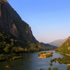 Limestone cliffs of Nong Kiow in Northern Laos