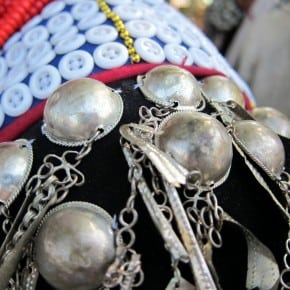 Traditional epaulettes on a Kachin costume from the Kachin State Fair