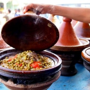 Mutton tagine with green peas in Zaita, Morocco