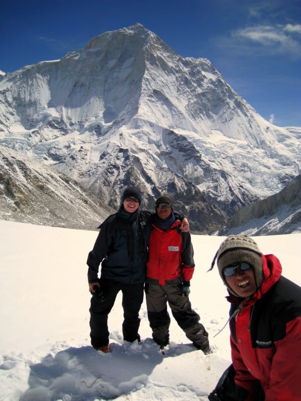 Glacier at Makalu mountain, Nepal just before Sherpani Col