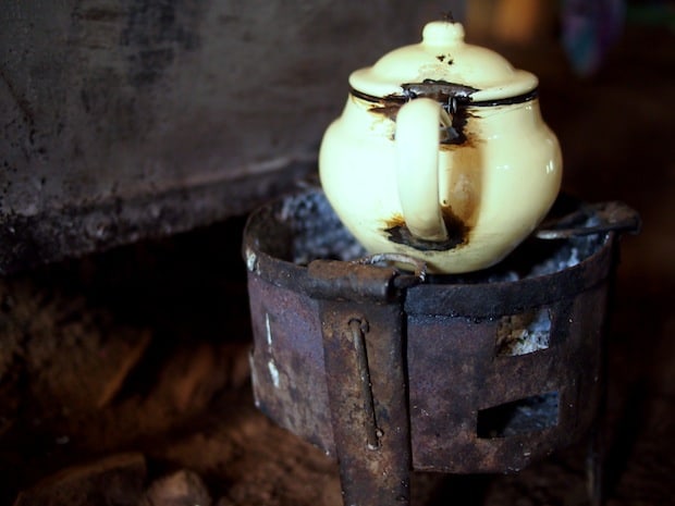 Kettle at a Berber kitchen tent on the drive to Merzouga, Morocco