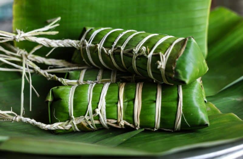 Num ansom gluten free steamed rice cake Cambodia