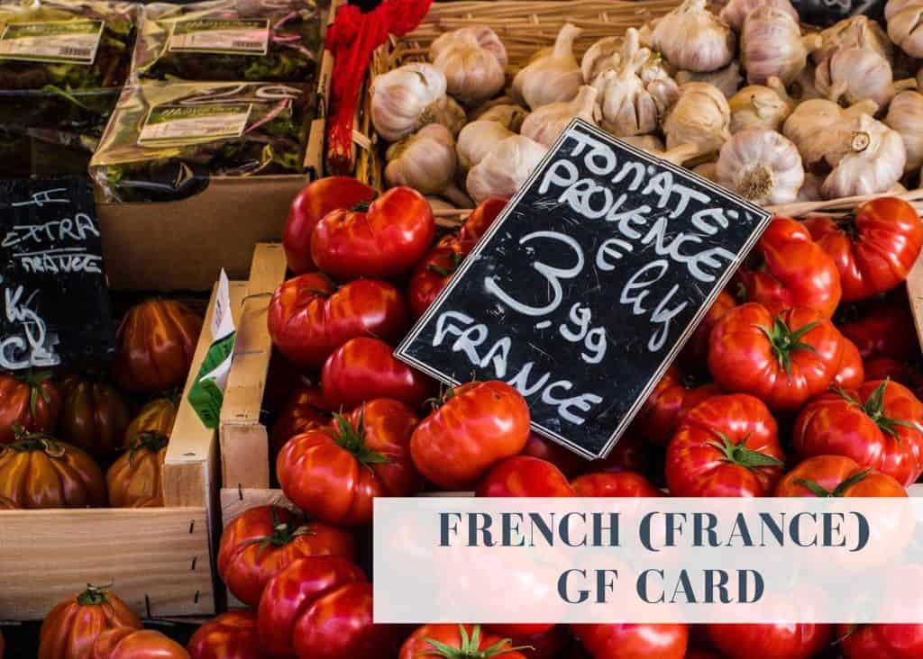 gluten free translation card for travels to france