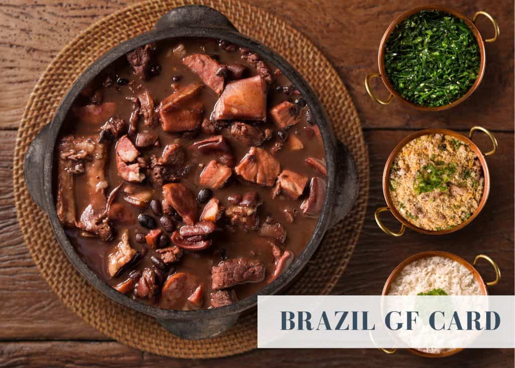 Brazil Portuguese gluten free card for travel and translation